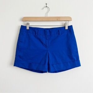 Express Cobalt Blue Mid Rise Cuffed Bermuda Style Shorts 4” Inseam NWOT
